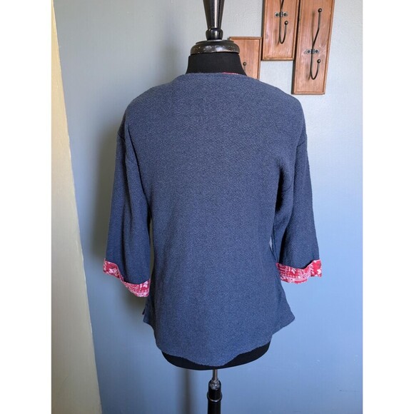 Vintage Western Blouse, Bandana Blue Sweater Top - Picture 7 of 10